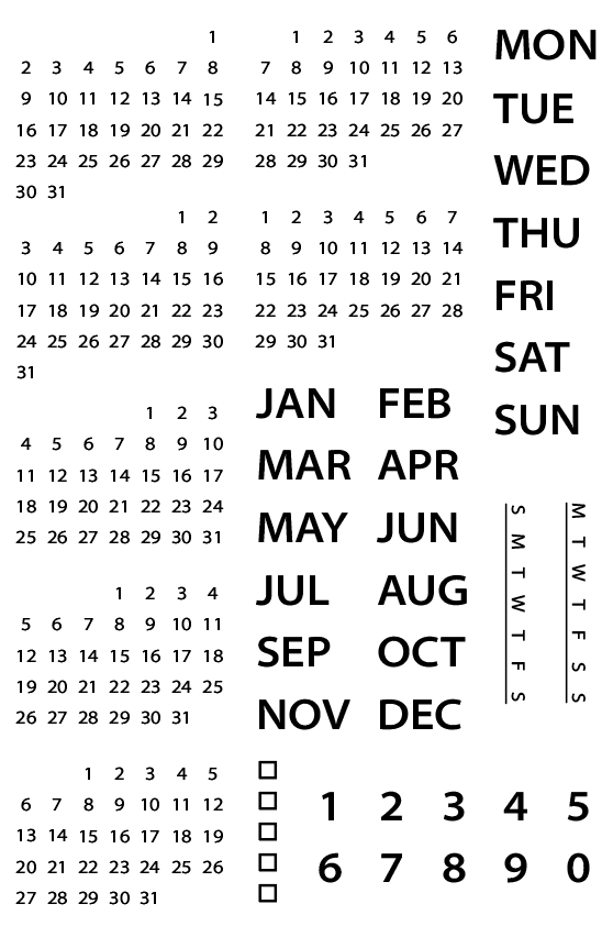Perpetual calendar seal Beech wood perpetual calendar stamp