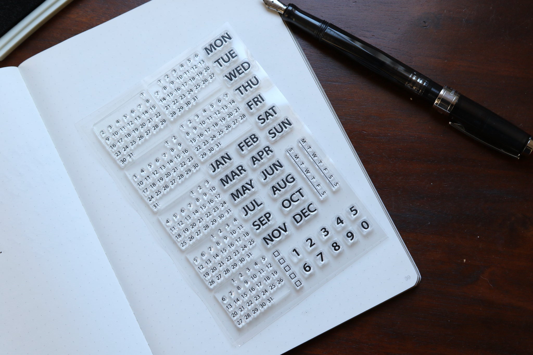 Goal Habit Tracker Stamp, Perpetual Calendar Planner Stamps, Planner  Minimalist Journal, Bujo Rubber Stamp